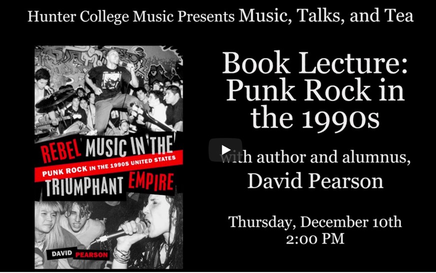 Video thumbnail for Book Lecture: Punk Rock in the 1990s with David Pearson